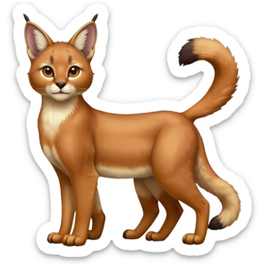 Colorful tropical exotic cute cool beautiful shiny beautiful fantasy-caracal-Cacomistle-Trico-oncilla-animal-Fakémon-hybrid-fursona (full body) sticker