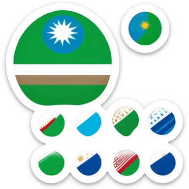 draw the flag of uzbekistan with the coat of arms sticker