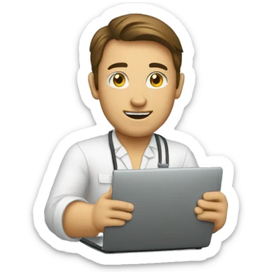 a trader who trades on a computer   sticker