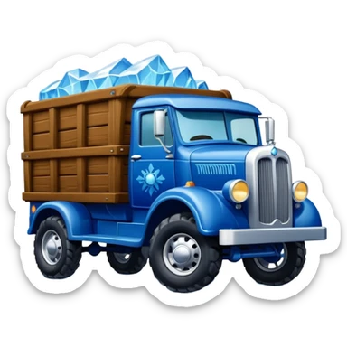 shiny crushed-dark-blue crystal frozen Scooby Doo 1912 antique long-wheelbase cab over off-road trails low rider moving truck  sticker