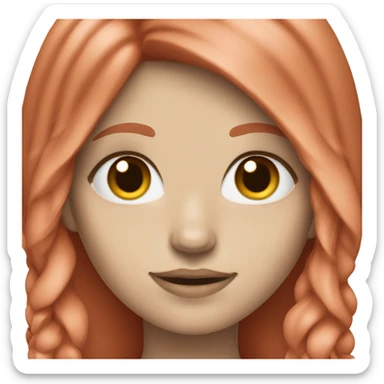 White girl with long cherry red hair  sticker