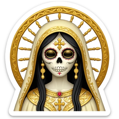 la santa muerte gold sticker