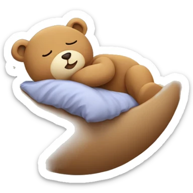 Teddy bear sleeping on the moon sticker