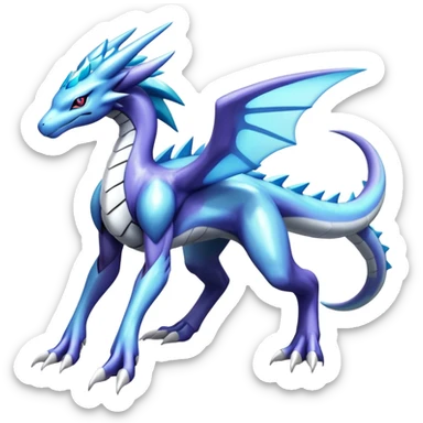  Cool Edgy Shiny Godly Ethereal Digimon-Suicune-Dialga-Kyurem-Latios-Reptile, full body, four legs sticker