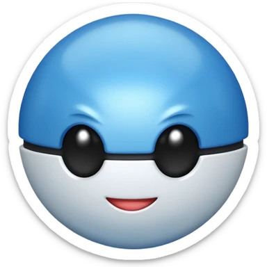 A blue Pokéball with highlights, emoji style, variation 2 sticker