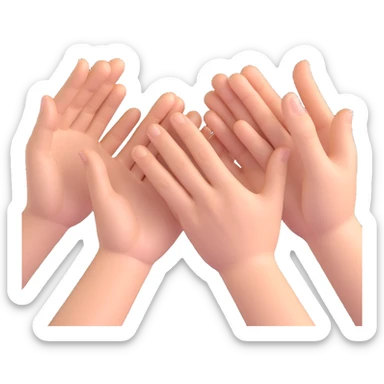 yellow emoji style Realistic hands clapping, joyful celebration, focus on hands, motion blur, bright background sticker
