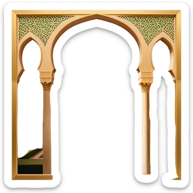 ​Cinematic Realistic Alhambra, depicted as a panoramic, zoomed-out view of the entire majestic Moorish palace complex with intricate arches, expansive courtyards, and lush gardens, bathed in soft golden lighting that highlights its opulent historical beauty, sticker