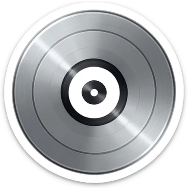 platinum vinyl record with a white middle sticker