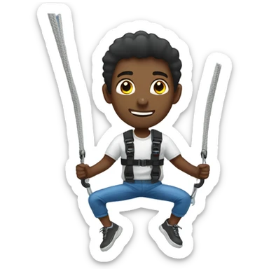 black guy in bungee jump sticker