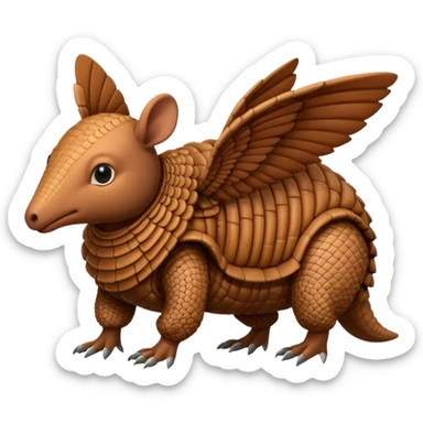 winged armadillo sticker