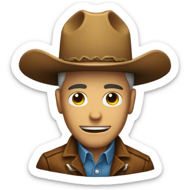 Man with a cowboy hat shaped skull  sticker