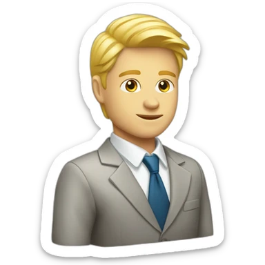 Young blond business man smart it b2b businesd sticker