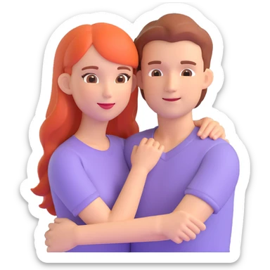 couple posing, close up pose, living room background sticker