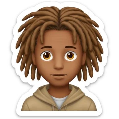 Boy with a locs hair on face  sticker