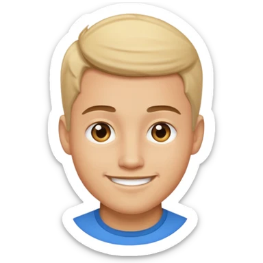 Handsome guy emoji like round IOS emoji more handsome sticker