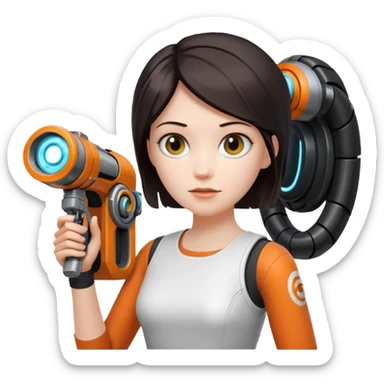 Chell portal gun glados sticker