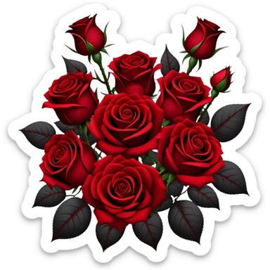 Bouquet of dark red roses gothic sticker