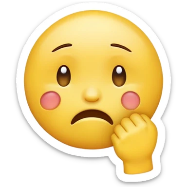 Crying emoji trying to cover their mouth with a fist  sticker