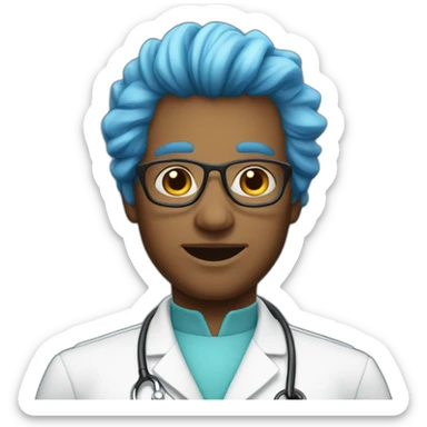 Il Dottore with blue hair sticker