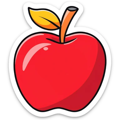 Apple logo in glitter red sticker