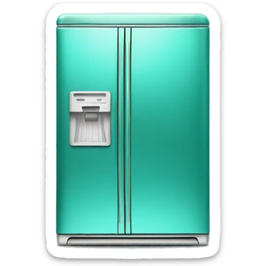 Realistic metallic turquoise fridge isolated. sticker