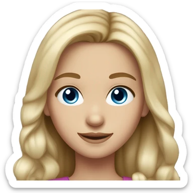 Half russian half American girl with blue eyes and dark blonde hair smiling  sticker