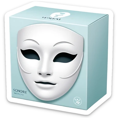 a beauty producd box of skincare white mask pack sticker
