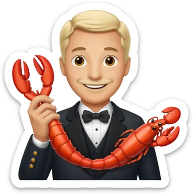 Alfred the butler from batman with a lobster claw sticker