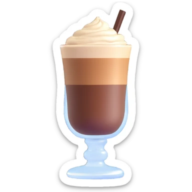 Cortado espresso drink in a small Gibraltar glass, milk and espresso coffee sticker