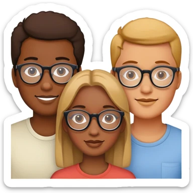 3 friends with glasses sticker