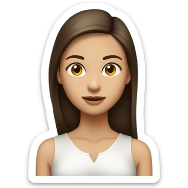 Fille brune cheveux lisse peau blanche yeux marron sticker