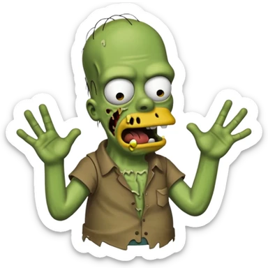 Homer Simpson zombie sticker