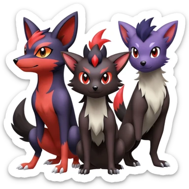 Noibat-Houndour-Zorua (full body) sticker