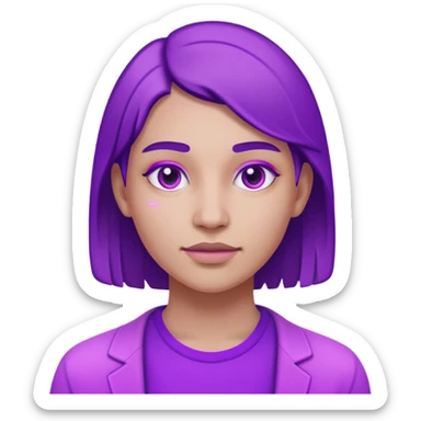 neutre gender neon cyberpunk light purple, I don't want you to use props sticker