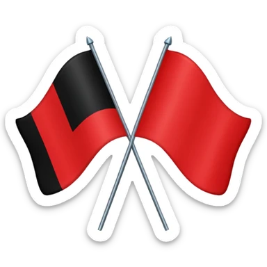 Creat an flag win red and black colour only colour not designs half in red and another half in black  by dividing equaly sticker