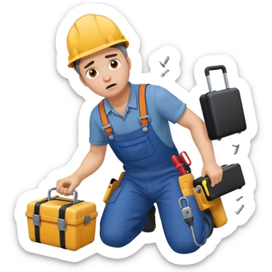 para una capacitacion, necesito una imagen animada que represente un accidente de trabajo sticker