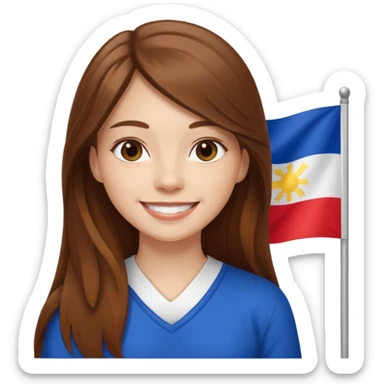 white girl pinoy flag sticker