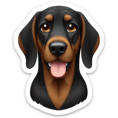 smiling black and brown bloodhound  sticker