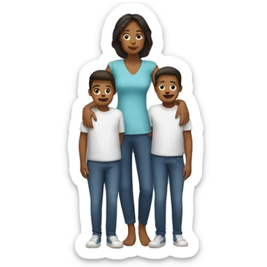 Single mom with three kids sticker