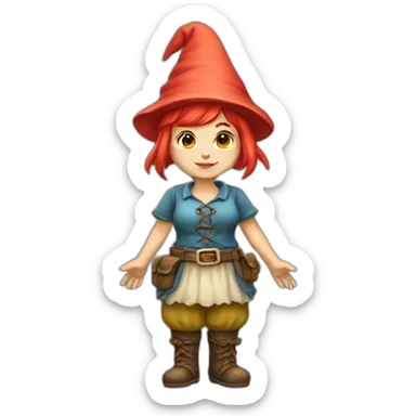 Female gnome full body sticker