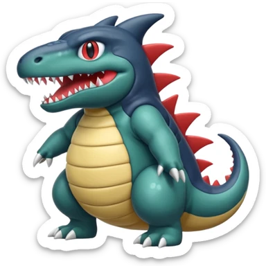 Slimy Grunting Squeamish Sad Blobby Gurgly Gooey Tyrunt-Garchomp-Aggron-Axew-fusion sticker