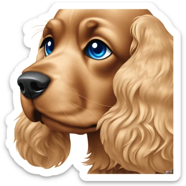 Cocker spaniel with blue eyes sticker