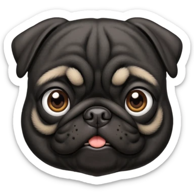 Black pug sticker
