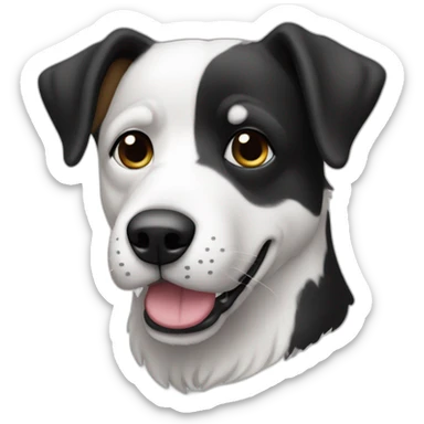 Perro bodeguero andaluz blanco y negro con las orejas caidas sticker