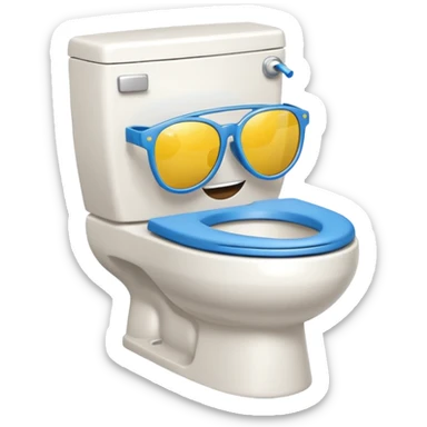 skibidi toilet with sunglasses sticker