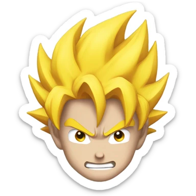 super saiyan goku, yellow hair sticker