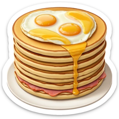 SPAM meat, eggs and pancakes breakfast  sticker