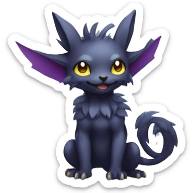 Cute cool fantasy dark-themed animal hybrid Fakemon full body sticker