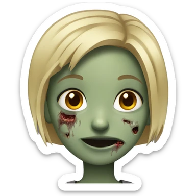 girl zombie with blonde short hair sticker