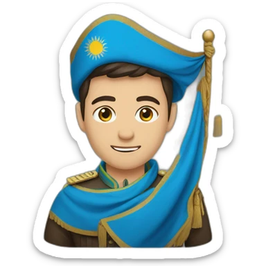 A man with uzbekistan flag🇺🇿 sticker